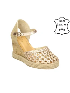 Leder-Keil-Slingpumps in Beige>Bullboxer Discount