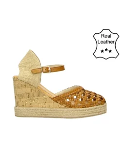 Leder-Keil-Slingpumps in Cognac>Bullboxer New