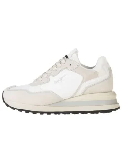 Pepe Jeans FOOTWEAR Sneakers^Leder-Keilsneakers in Weiß/ Beige