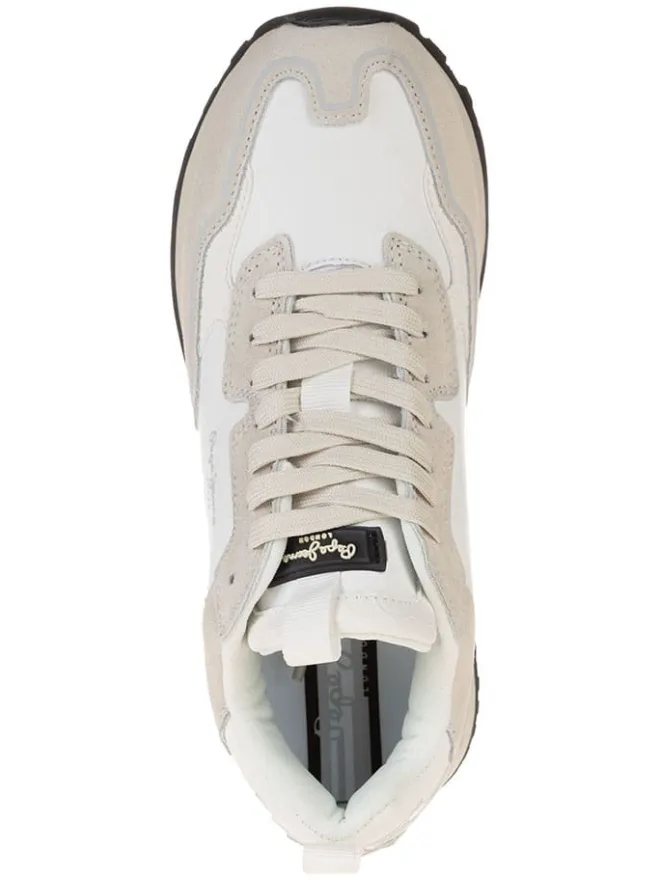 Pepe Jeans FOOTWEAR Sneakers^Leder-Keilsneakers in Weiß/ Beige