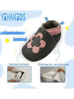 Yihakids Krabbelschuhe^Leder-Krabbelschuhe