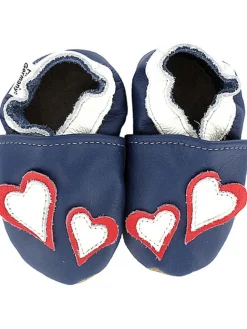 Hobea Krabbelschuhe^Leder-Krabbelschuhe "Herz" in Dunkelblau