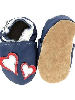 Hobea Krabbelschuhe^Leder-Krabbelschuhe "Herz" in Dunkelblau