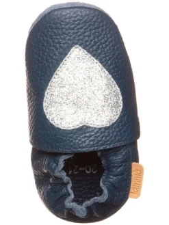 Leder-Krabbelschuhe in Dunkelblau><noscript><img width=