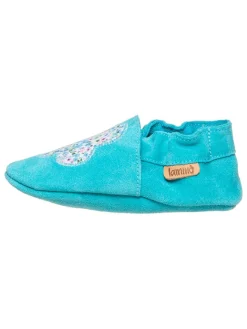 lamino Krabbelschuhe^Leder-Krabbelschuhe in Türkis