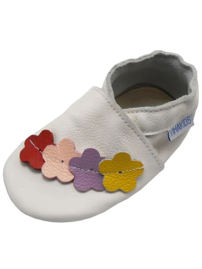 Yihakids Krabbelschuhe^Leder-Krabbelschuhe in Weiß