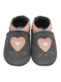 Leder-Krabbelschuhe "Liebe" in Grau>Yihakids Outlet