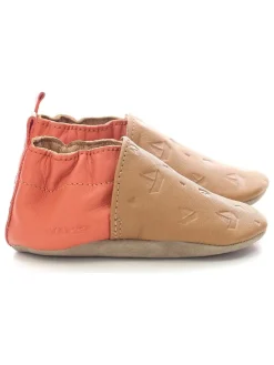 Leder-Krabbelschuhe "Sailboat Race" in Orange/ Hellbraun>Robeez New