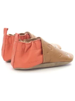 Leder-Krabbelschuhe "Sailboat Race" in Orange/ Hellbraun>Robeez New