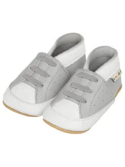 Leder-Krabbelschuhe "Sneakers" in Grau>Lait et Miel Hot
