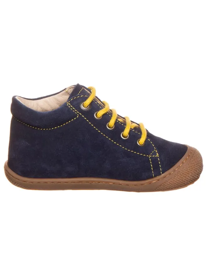 Naturino Lauflernschuhe^Leder-Lauflernschuhe "Coco" in Dunkelblau/ Gelb
