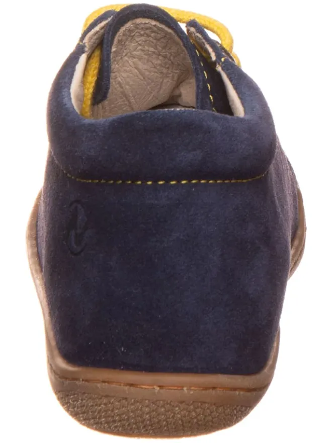 Naturino Lauflernschuhe^Leder-Lauflernschuhe "Coco" in Dunkelblau/ Gelb
