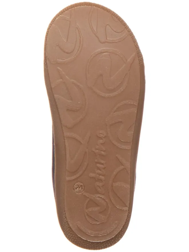 Naturino Lauflernschuhe^Leder-Lauflernschuhe "Coco" in Dunkelblau/ Gelb