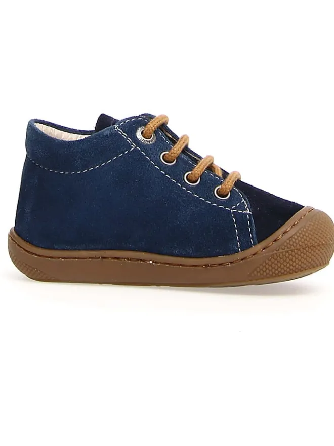 Naturino Lauflernschuhe^Leder-Lauflernschuhe "Cocoon" in Dunkelblau/ Hellbraun