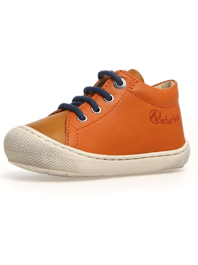 Leder-Lauflernschuhe "Cocoon" in Orange>Naturino Clearance