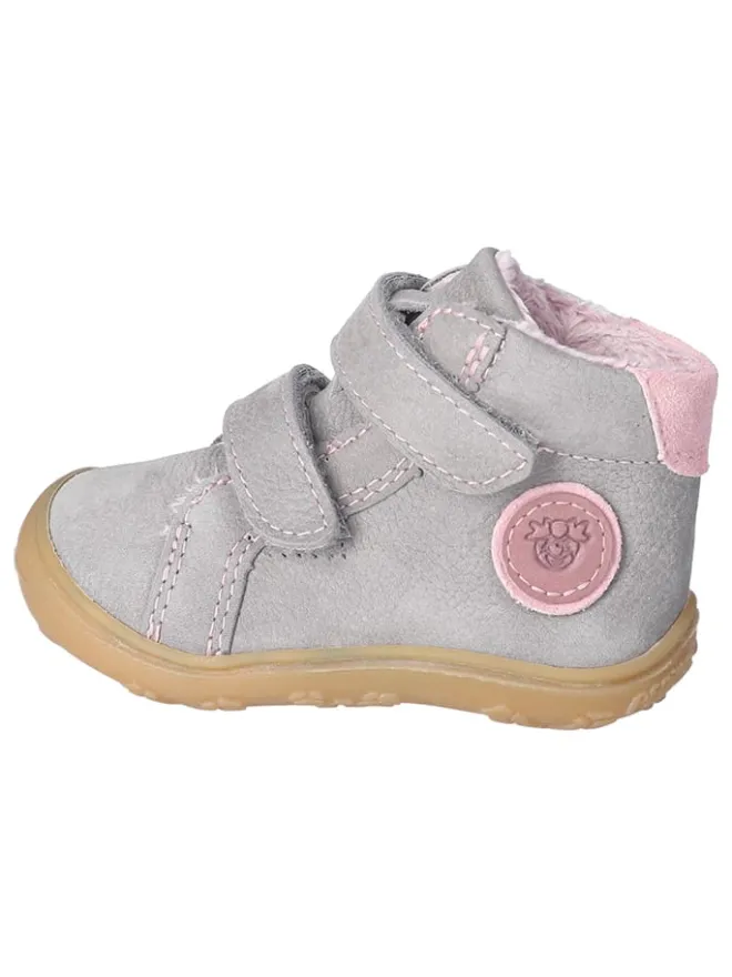 Leder-Lauflernschuhe "Gedo" in Grau/ Rosa>PEPINO