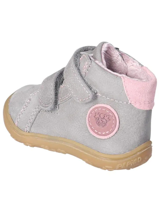 Leder-Lauflernschuhe "Gedo" in Grau/ Rosa>PEPINO