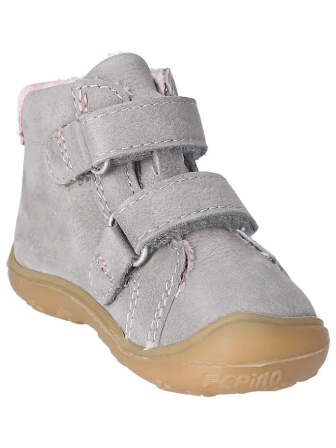 Leder-Lauflernschuhe "Gedo" in Grau/ Rosa>PEPINO
