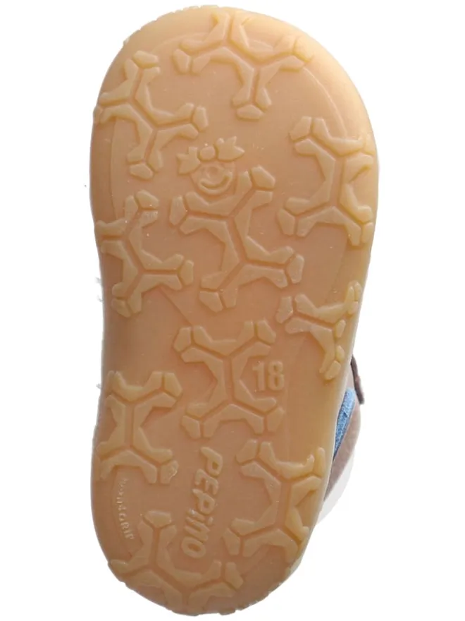 Leder-Lauflernschuhe "Georgie" in Beige/ Blau>PEPINO Online