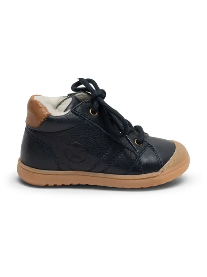 Leder-Lauflernschuhe in Dunkelblau>bisgaard Sale