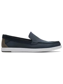 Clarks Halbschuhe^Leder-Mokassins "Bratton" in Dunkelblau