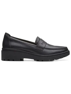 Clarks Halbschuhe^Leder-Mokassins "Calla Ease" in Schwarz