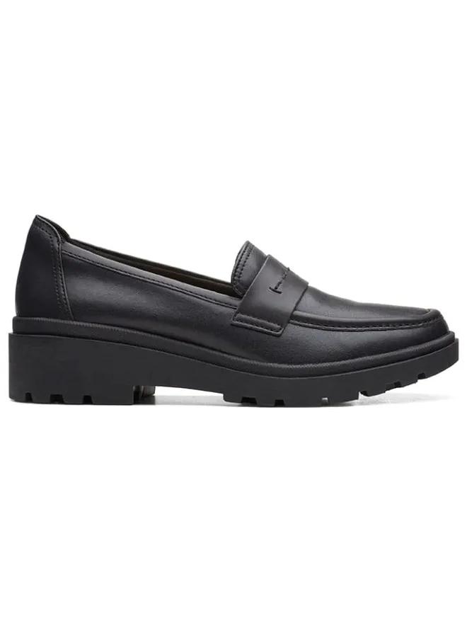 Clarks Halbschuhe^Leder-Mokassins "Calla Ease" in Schwarz