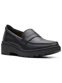 Clarks Halbschuhe^Leder-Mokassins "Calla Ease" in Schwarz