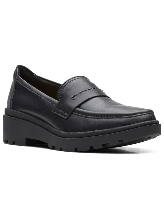 Clarks Halbschuhe^Leder-Mokassins "Calla Ease" in Schwarz