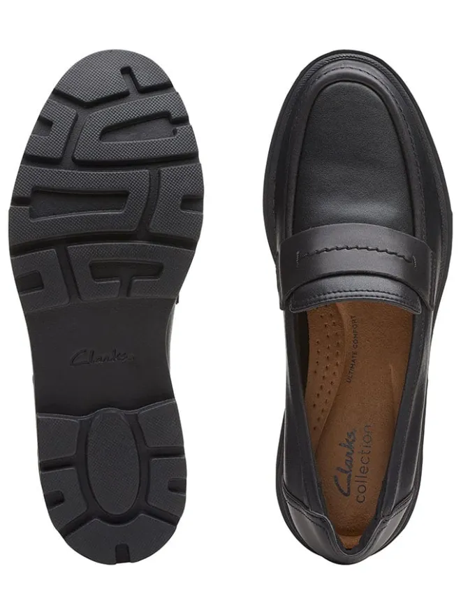 Clarks Halbschuhe^Leder-Mokassins "Calla Ease" in Schwarz