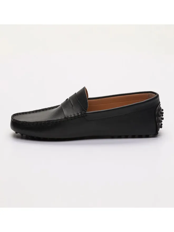 CHARLES & SMITH Halbschuhe^Leder-Mokassins "Cole" in Schwarz