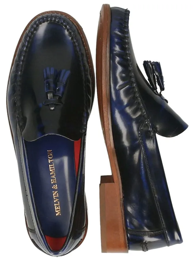 Leder-Mokassins "Edward" in Dunkelblau>MELVIN & HAMILTON New