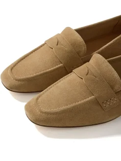 Leder-Mokassins in Beige><noscript><img width=