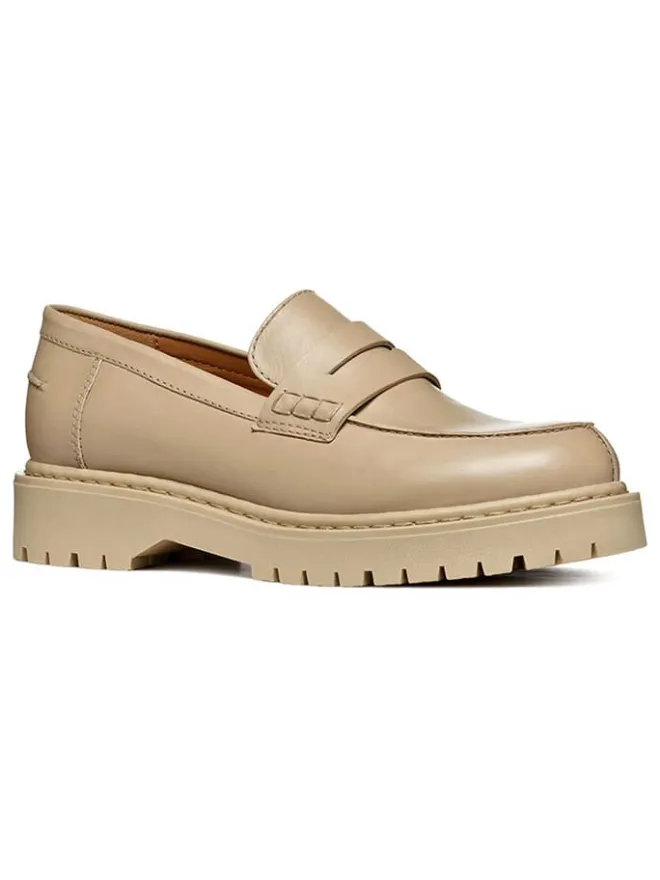 Geox Halbschuhe^Leder-Mokassins in Beige