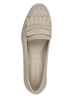 Leder-Mokassins in Beige><noscript><img width=