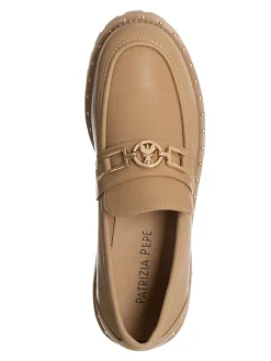Patrizia Pepe Halbschuhe^Leder-Mokassins in Beige