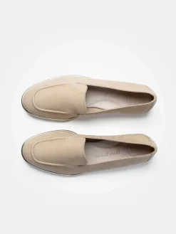 Leder-Mokassins in Beige><noscript><img width=