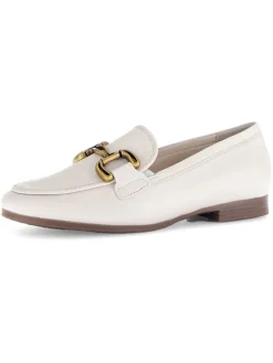 Leder-Mokassins in Creme>Gabor