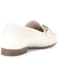 Leder-Mokassins in Creme><noscript><img width=