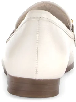 Leder-Mokassins in Creme><noscript><img width=