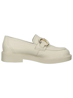 Leder-Mokassins in Creme><noscript><img width=