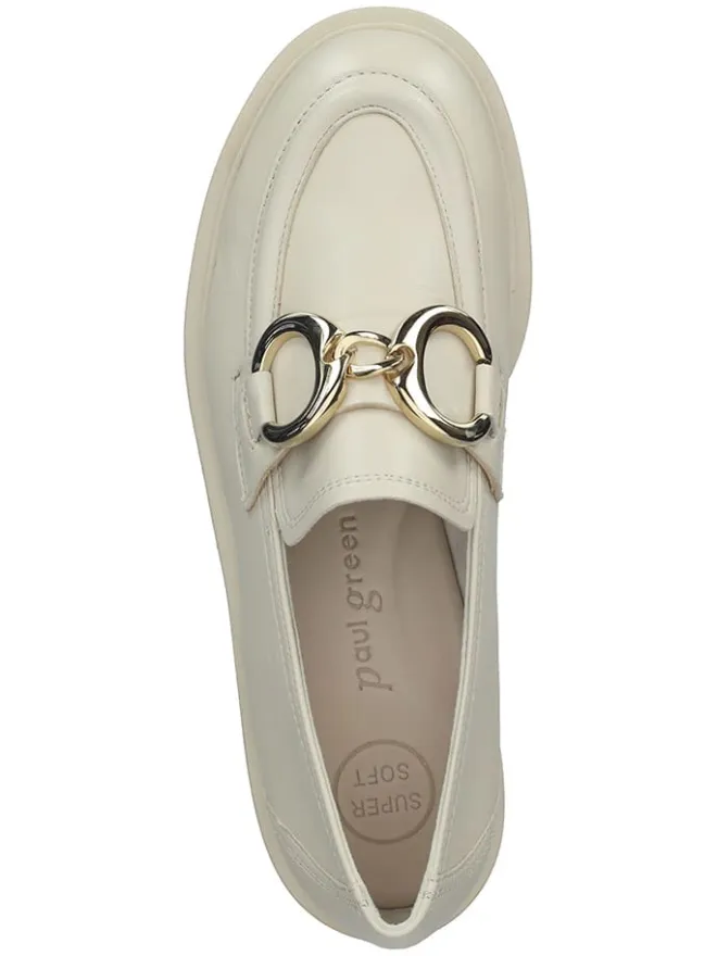 Leder-Mokassins in Creme>Paul Green Sale