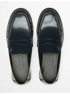 Marc O'Polo Shoes Halbschuhe^Leder-Mokassins in Dunkelblau