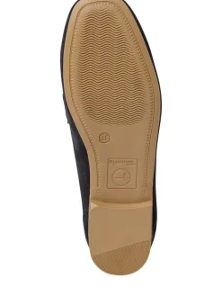 Leder-Mokassins in Dunkelblau><noscript><img width=