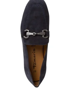 Leder-Mokassins in Dunkelblau><noscript><img width=
