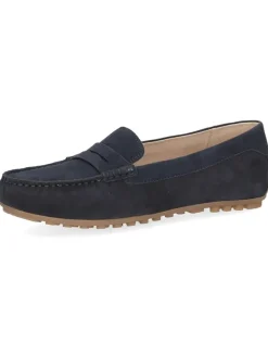 Leder-Mokassins in Dunkelblau>Caprice