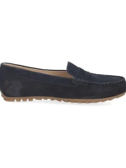 Leder-Mokassins in Dunkelblau><noscript><img width=