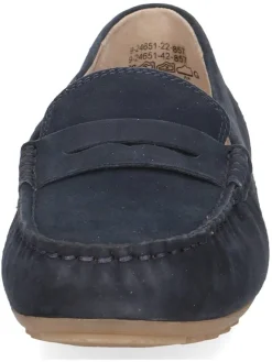 Leder-Mokassins in Dunkelblau><noscript><img width=