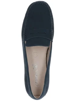 Leder-Mokassins in Dunkelblau><noscript><img width=