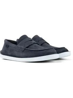 Leder-Mokassins in Dunkelblau>Camper Sale